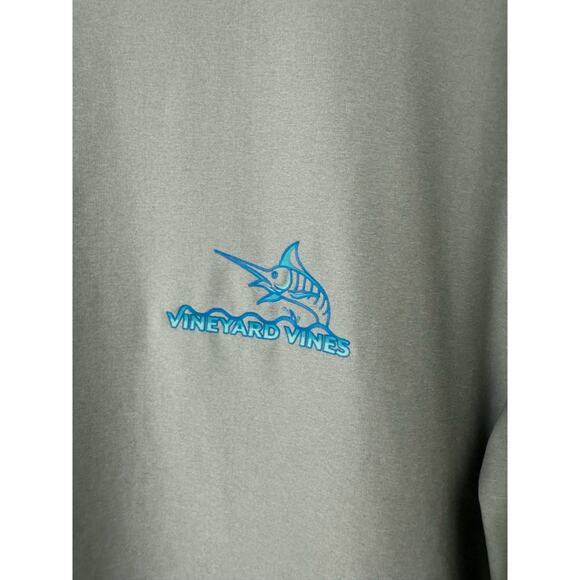 Vineyard‎ Vines Performance Gray Long Sleeve Swordfish Shirt Size Medium - Picture 2 of 7